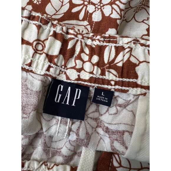 Gap Shorts Mens Large Multicolor Floral Linen Blend 7” Inseam Vacation Tropical - Picture 2 of 11